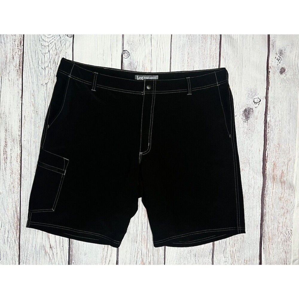 Lee Dungarees Cargo Shorts Men's Size 42 Black Outdoor Polyester/Spandex Shorts